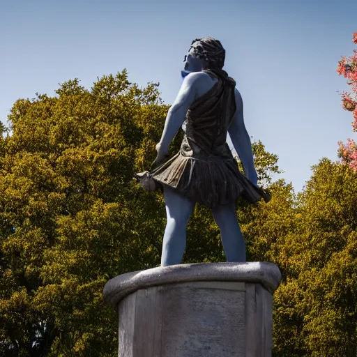 Prompt: a statue sneaking up on someone, photo, detailed, 4k