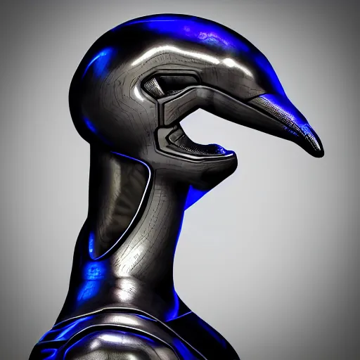 Prompt: cybernetic bottlenose dolphin headshot profile picture, anthropomorphic android design inspired by dolphins, dolphin snout, commission on FurAffinity, unreal engine