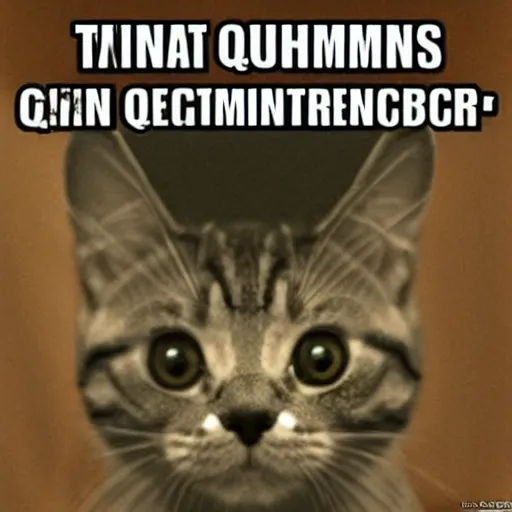 Prompt: Schrodinger cat quantum mechanics