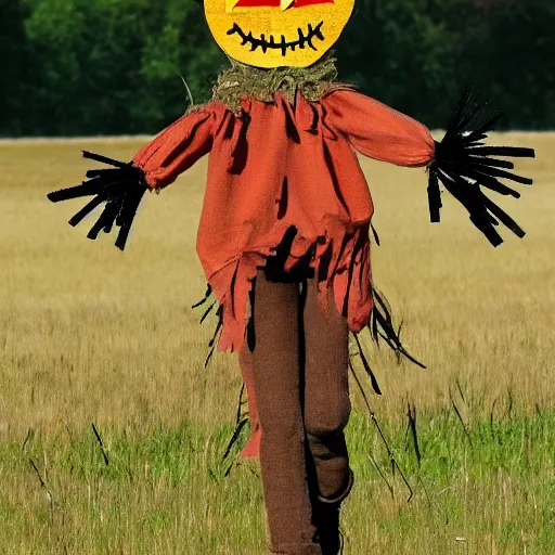 Image similar to a scarecrow doing a catwalk