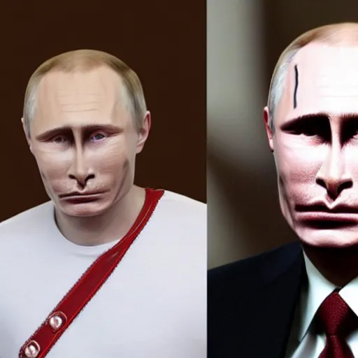 Image similar to face transplant gone wrong putin