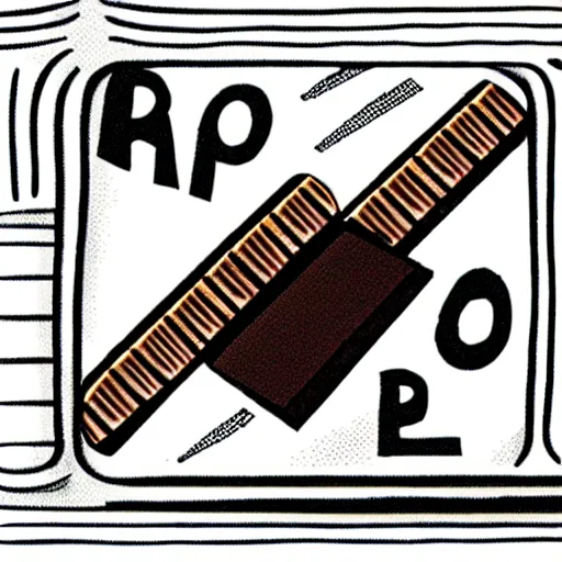 Image similar to book illustration of a chocolate bar crying because he has been split in half, book illustration, monochromatic, black and white image, white background