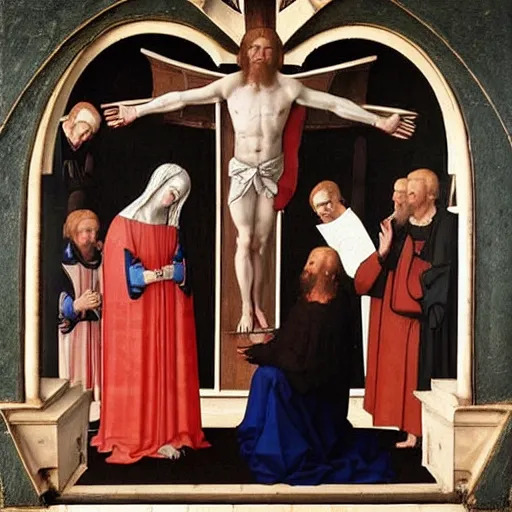 Prompt: deposition of christ by van der weyden