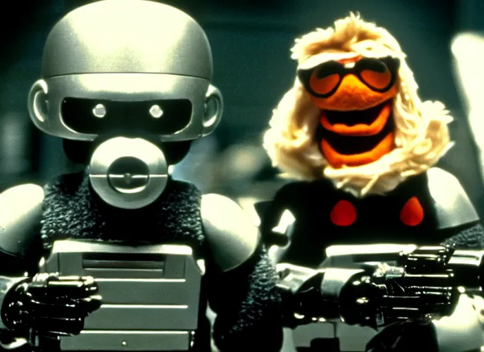 Image similar to t - 6 0 0 as a muppet, the terminator, film still, high quality, hd, 4 k