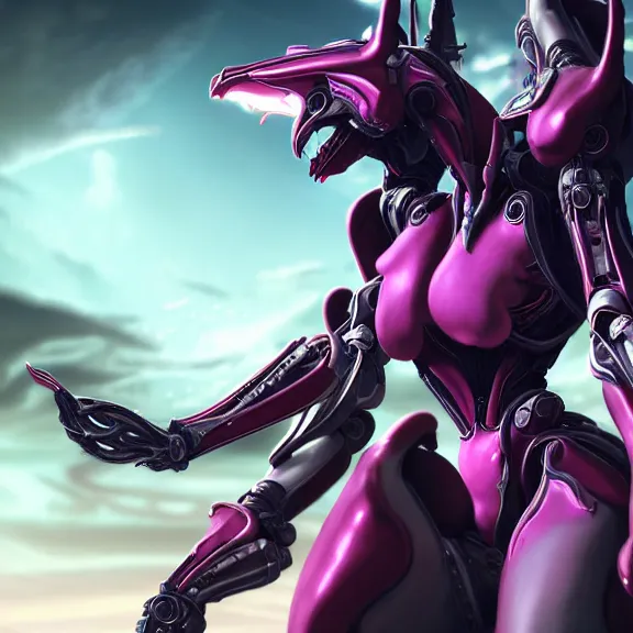 Prompt: highly detailed giantess shot, exquisite warframe fanart, looking up at a giant beautiful majestic saryn prime female warframe, as a stunning anthropomorphic robot female hot dragon, robot dragon head, looming over you, elegantly posing over you, sleek bright white armor with glowing fuchsia accents, camera between detailed robot legs, looking up, proportionally accurate, anatomically correct, sharp detailed robot dragon paws, two arms, two legs, camera close to the legs and feet, giantess shot, furry shot, upward shot, ground view shot, leg and hip shot, elegant shot, epic low shot, high quality, captura, realistic, sci fi, professional digital art, high end digital art, furry art, macro art, giantess art, anthro art, DeviantArt, artstation, Furaffinity, 3D realism, 8k HD octane render, epic lighting, depth of field