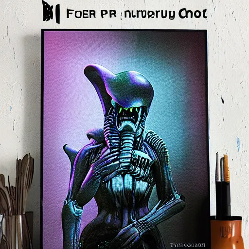 Prompt: flir heatmap of xenomorph