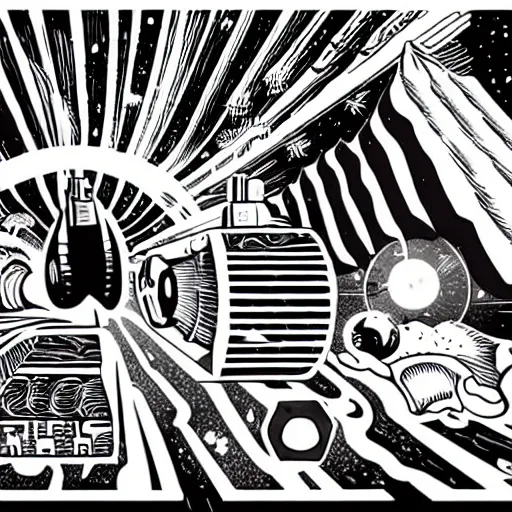 Image similar to mcbess style interstellar war