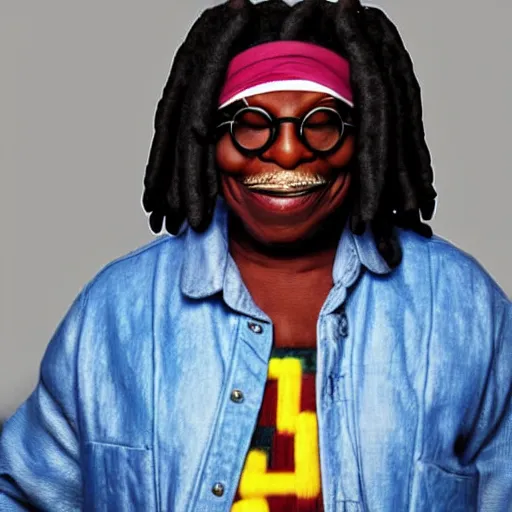 Prompt: whoopi goldberg as wario in real life