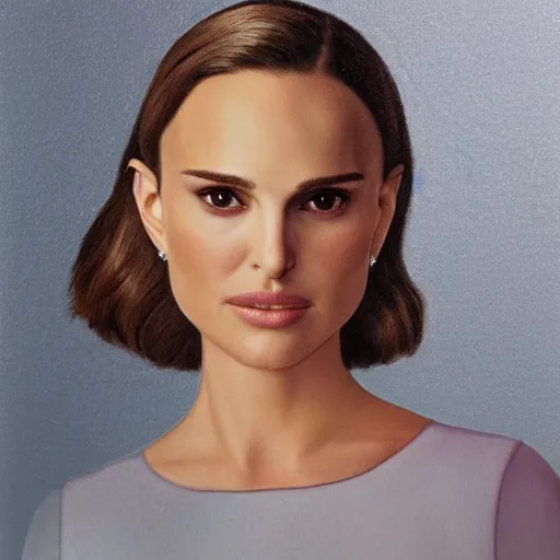 Prompt: Natalie Portman, head and shoulders portrait, extremely detailed masterpiece, one single continues line.