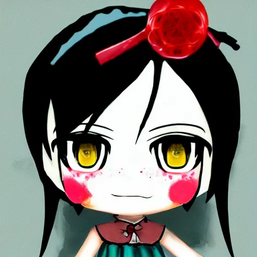 Image similar to mikudayo, horror, creepy anime art