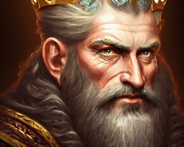 Image similar to head and shoulders portrait of an old king, deep focus, d & d, fantasy, intricate, elegant, highly detailed, digital painting, artstation, concept art, matte, sharp focus, illustration, hearthstone,