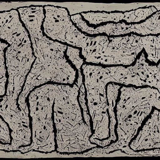 Image similar to desperation; pathetic creature with nothing to lose; hopelessness; drab landscape; desolation; dubuffet