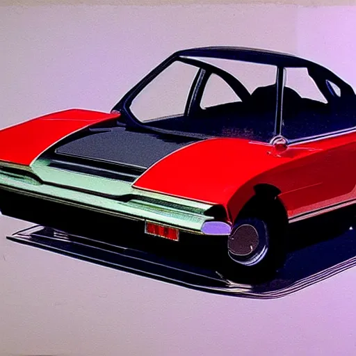 Image similar to concept art of a tiny car, painted by syd mead, high quality