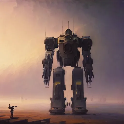 Prompt: cinematic - shot'' mech robot with highly detailed body made by ivan aivazovsky, peter mohrbacher, greg rutkowski volumetric light effect broad light oil painting painting fantasy art style sci - fi art style realism premium prints available artwork unreal engine