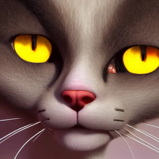 Prompt: a close up of a cat with orange eyes, a character portrait by mark ryden, lisa yuskavage and kinuko craft, featured on zbrush central, fantasy art, artstation hd, made of crystals, artstation hq