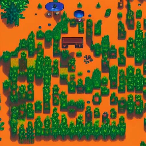 Image similar to isometric aerial photo terrain stardew valley