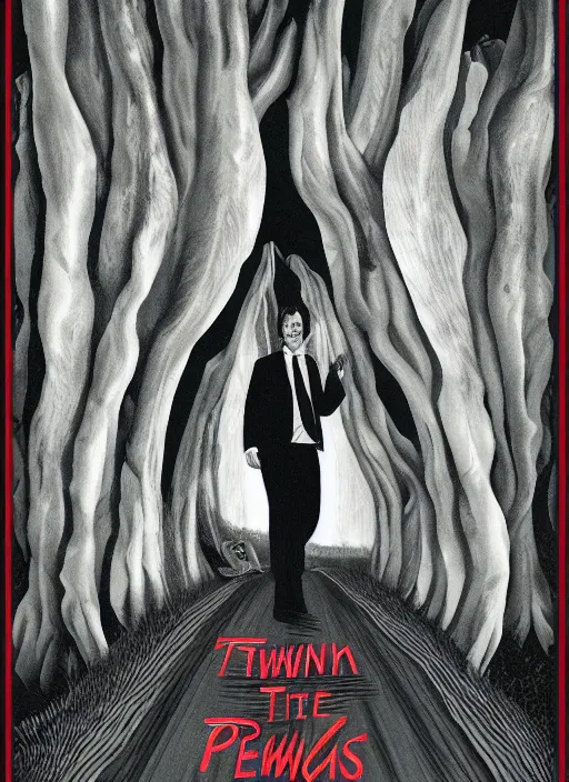 Image similar to twin peaks movie poster art by graham erwin