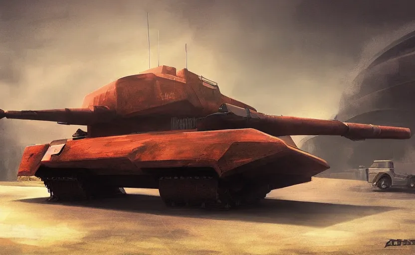 Prompt: imposing soviet vehicle, tesla tank, alternate timeline, digital art, video game unit concept, artstation