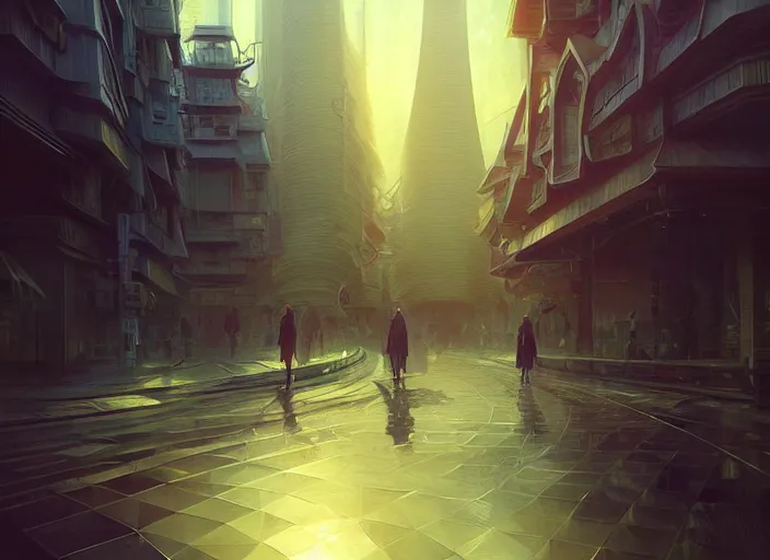 Image similar to spring mornings in the low - poly tokyo, diffuse lighting, fantasy, intricate, surrealism!!!!, highly detailed, lifelike, photorealistic, digital painting, artstation, illustration, concept art, smooth, sharp focus, by greg rutkowski, chris tulloch mccabe, valentina remenar and asher duran,