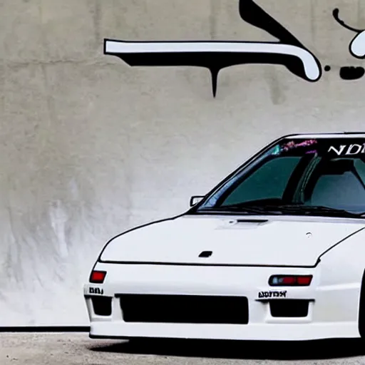 Image similar to nikola tesla designs free energy unmarked nissan 2 4 0 sx widebody, graffiti decals