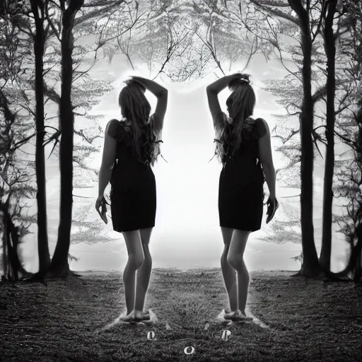 Image similar to two sisters surreal backlighting in style of claire silver