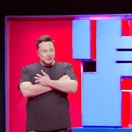 Prompt: elon musk getting slimed at tedx talk