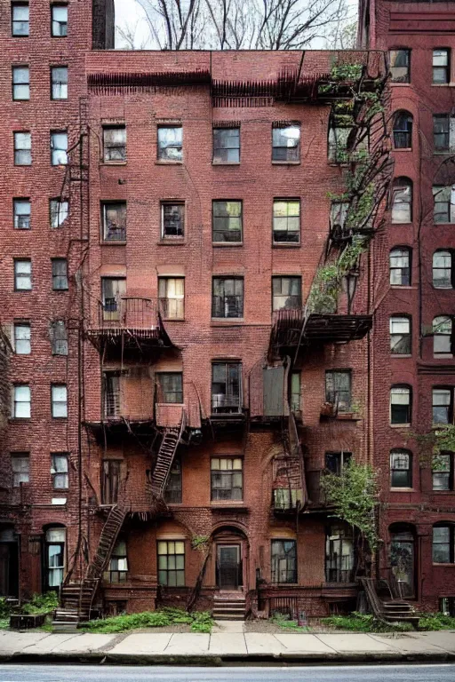 Prompt: (((((a ramshackle Manhattan brick brownstone deep in the forest))))) by Samuel Smith!!!!!!!!!!!!!!!!!!!!!!!!!!!