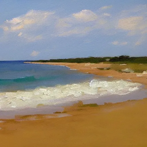 Prompt: beautiful painting of sargent texas beach by olaf krans