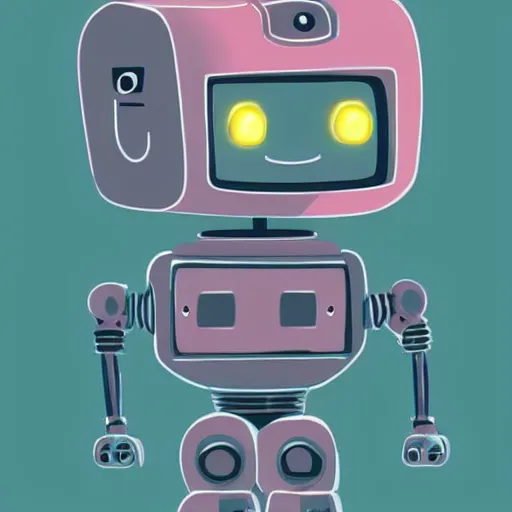 Prompt: cute!! robot centered pastel concept art by artstation vector