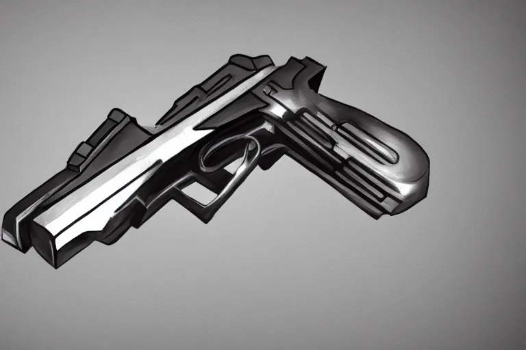 Prompt: Concept art of a futuristic luger pistol