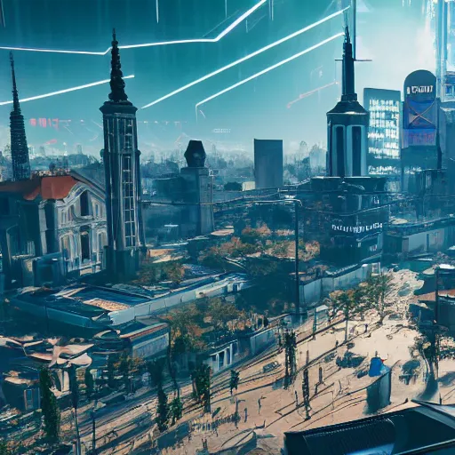 Image similar to centre of zagreb cyberpunk 2 0 7 2 futuristic detailed digital 4 k picture