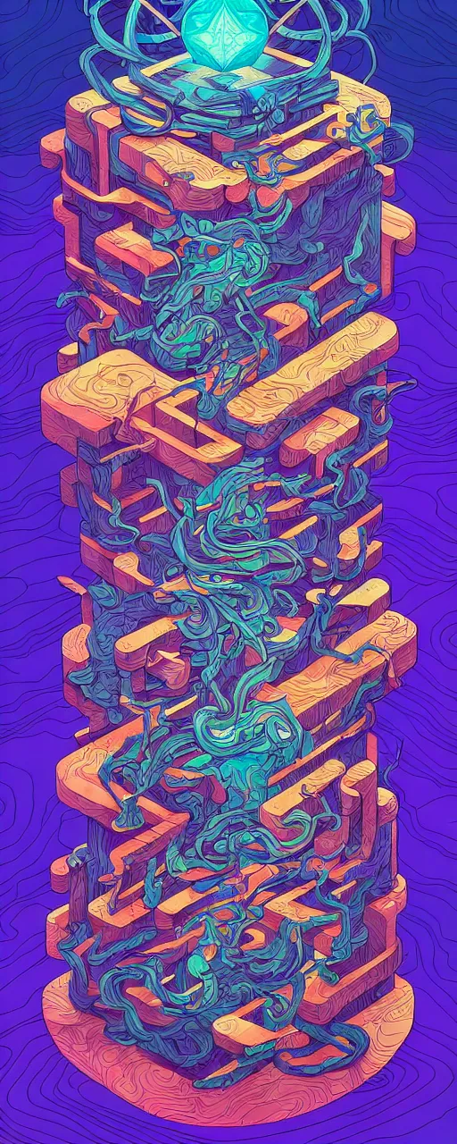 Image similar to arcane twisted turn of fate abstraction, centered award winning ink pen illustration, isometric abstract illustration by dan mumford, edited by craola, technical drawing by beeple and tooth wu, tiny details by artgerm and watercolor girl, symmetrically isometrically centered