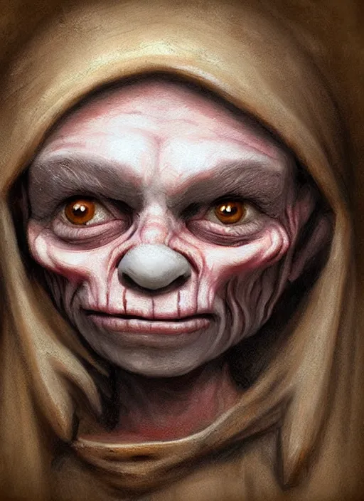 Prompt: medieval goblin faces painted by nicoletta ceccoli, detailed digital art, trending on Artstation