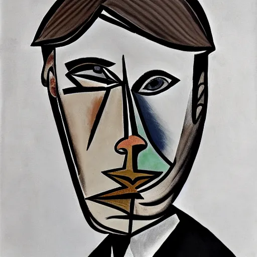 Prompt: abstract picasso portrait of donald trump