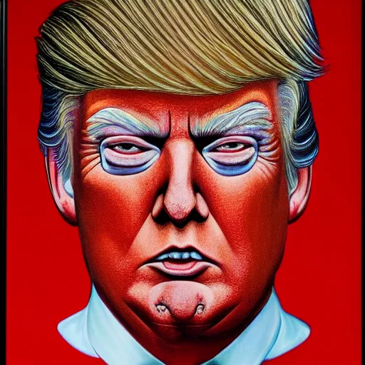 Image similar to Donald Trump painted by Alex grey
