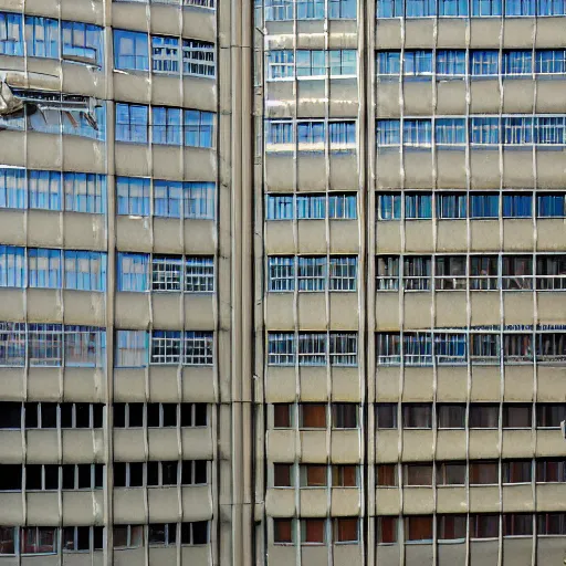 Image similar to giant inflatable bubbles attached to the facade of a 1960’s office building’s windows. Inside the inflatable bubbles are scaffold that hold floors with furniture and people. The inflatable bubbles are made out of clear plastic sheeting. Ultrarealistic, vray, 8k, cinematic.