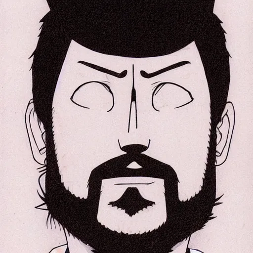 Image similar to a man with a beard, drawn by Masashi Kishimoto