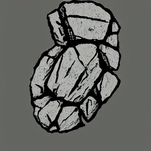 Image similar to a stylized illustration of a rock