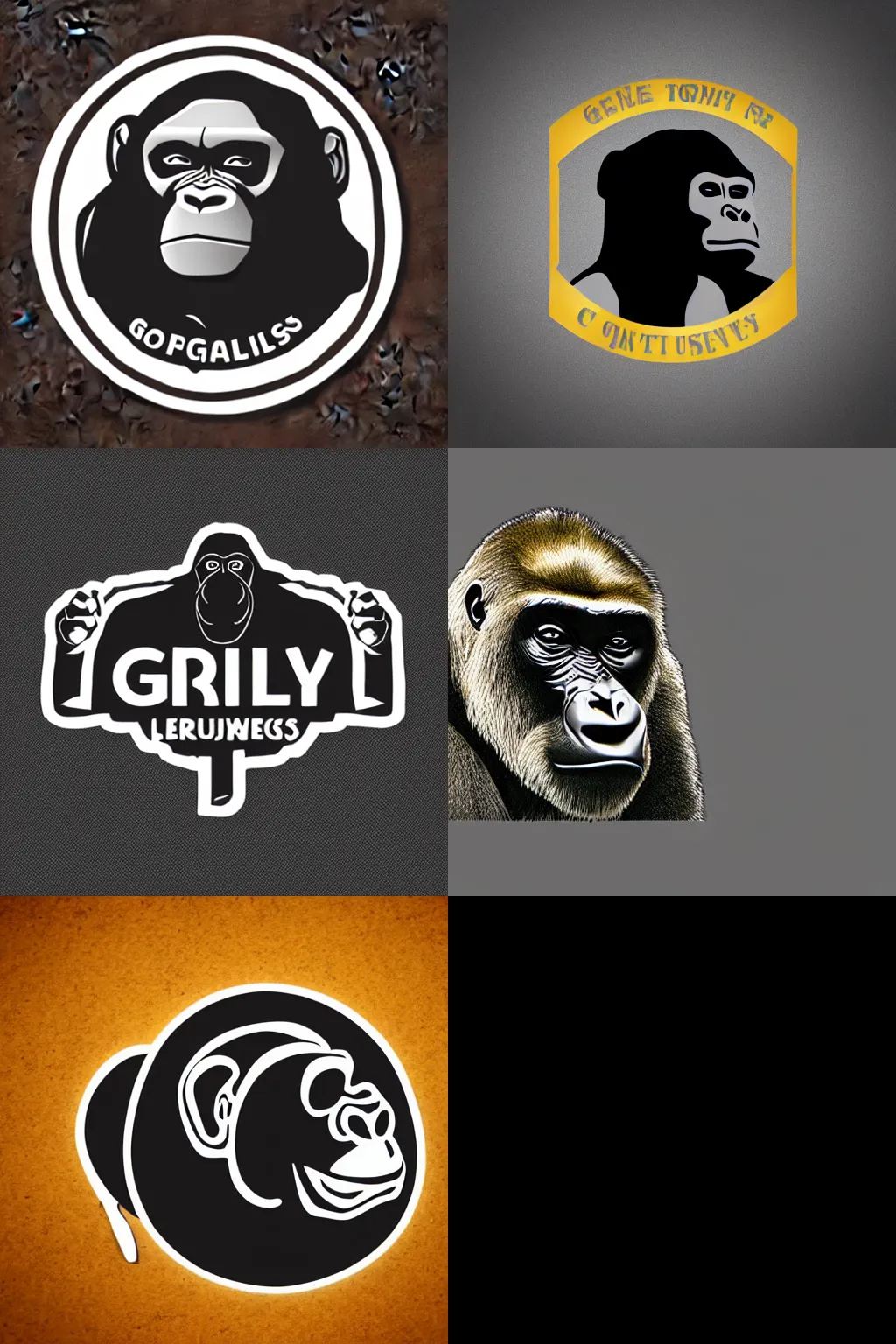 Prompt: logo for a company that sells gorillas