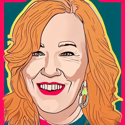 Image similar to schitts creek catherine o'hara as moira, sticker - art, svg vector, adobe - illustrator