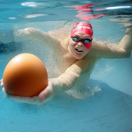Image similar to swimming in a raw egg