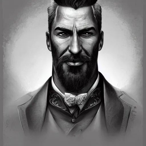 Prompt: centered detailed long shot character concept of a distinguished heavy set gentleman with a salt and pepper goatee, realistic character concept, vibrant colours, elegant pose, fantasy, illustration, face and body, artstation, cinematic lighting, hyperdetailed, cgsociety, 8k Resolution, high resolution, Charlie Bowater, Tom Bagshaw, Tom Richmond, insanely detailed and intricate, beautiful, elegant, golden ratio, royal swan insignia in background