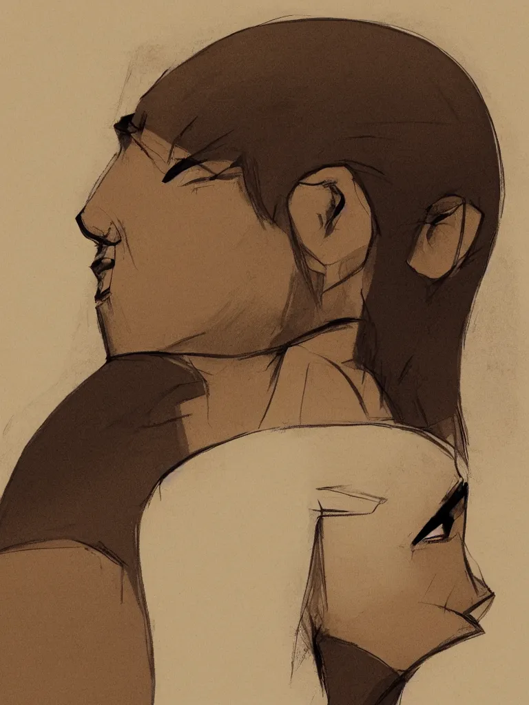 Image similar to face profile by disney concept artists, blunt borders, rule of thirds