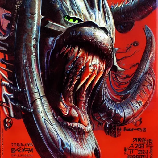 Image similar to japanese magazine covers, monster energy, by peter andrew jones, by hr giger, hd, hyper detailed, 4 k