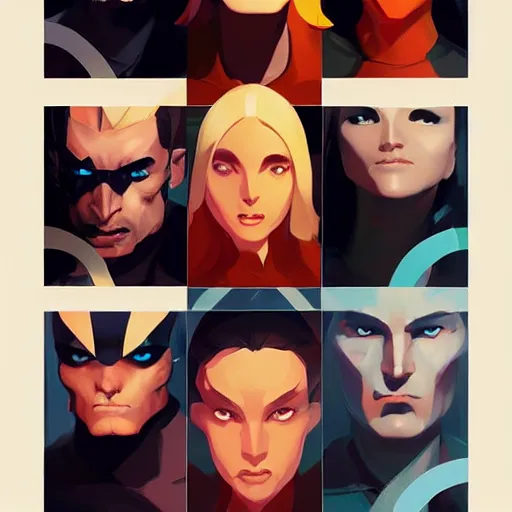 Image similar to face icon stylized minimalist x - men, loftis, cory behance hd by jesper ejsing, by rhads, makoto shinkai and lois van baarle, ilya kuvshinov, rossdraws global illumination