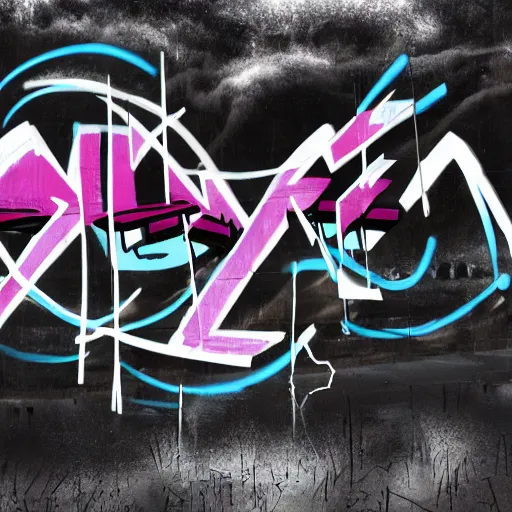 Prompt: storm graffiti, typography, photo, detailed, 4k