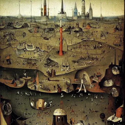 Prompt: baghdad by hieronymus bosch,