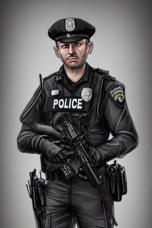 Image similar to police officer, greater manchester police, highly detailed, digital art, sharp focus, trending on art station