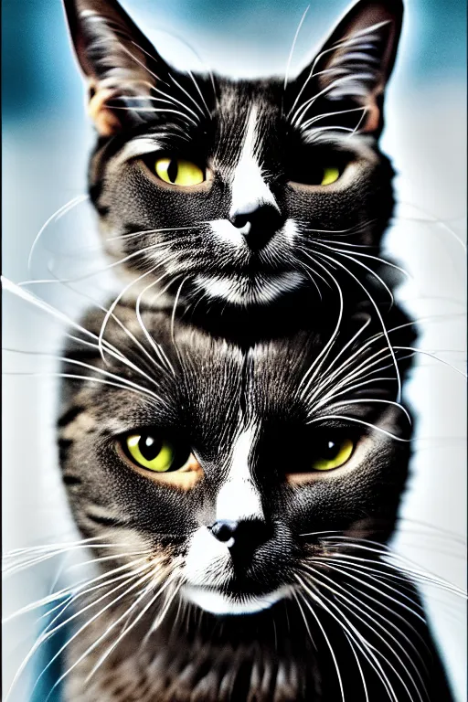 Image similar to extremely beautiful cat, symmetrical, cinematic, elegant, luxury, chrome, real photography, 4 k, ultra hd, national geographic journal cover