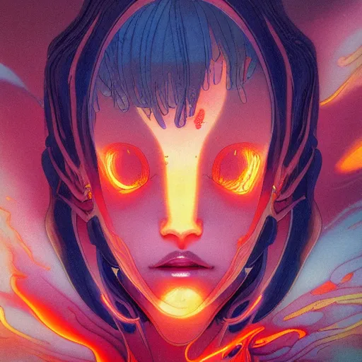 Prompt: prompt : flames and lightnings portrait soft light painted by james jean and katsuhiro otomo and erik jones, inspired by evangeleon anime, smooth face feature, intricate oil painting, high detail illustration, sharp high detail, manga and anime 1 9 9 9